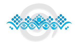 Decorative Wavy Border Vector. Ocean Pattern Frame, vector design Generative AI