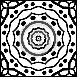 Decorative wheel -mandala for coloring