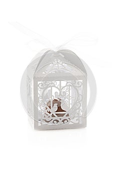 Decorative white present box