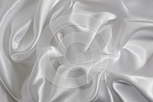 Decorative white satin with gentle folds