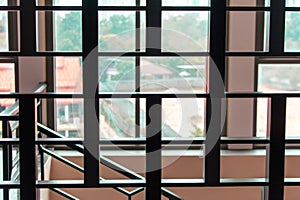 Decorative window in a building as a background