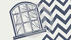 Decorative Window Frame Chevron Pattern, vector design Generative AI