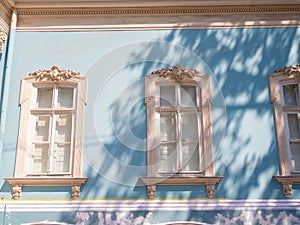 Decorative windows of old building