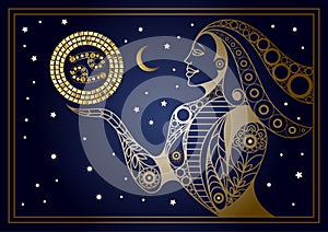 Decorative woman with the sign of the zodiac 2