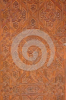 Decorative wood carvings, detail of Nasrid Palace , Alhambra, Spain