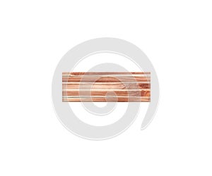 Decorative wooden alphabet digit minus symbol from wood planks. 3d rendering illustration. Isolated on white background.