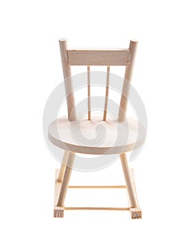 Decorative wooden chairs for playing on an isolated white