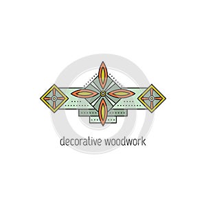 Decorative woodwork line icon