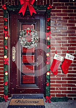 Decorative Wreath. Christmas front door