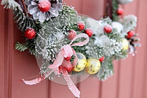 Decorative Wreath. Christmas front door