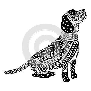 Decorative zentangle dog