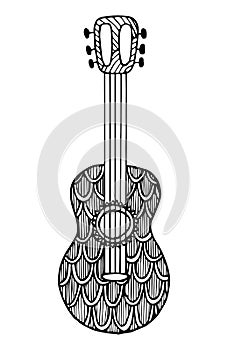 Decorative zentangle guitar