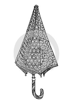 Decorative zentangle umbrella