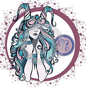 Decorative Zodiac sign Capricornus photo