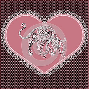 Graphical illustration of the heart with the sign of the zodiac