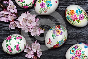 Decoupage Easter eggs