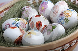 Decoupage eggs