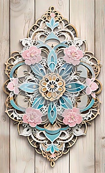 Decoupage sheet, rustic wooden lace paper with handwritten text, pastel colors, background for smartphone