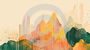 decrease declining revenue graph in an organic style