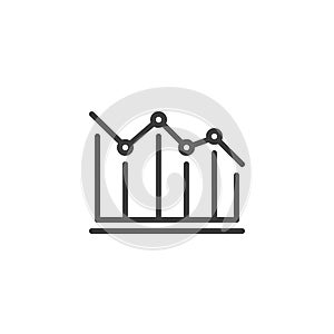 Decrease diagram line icon
