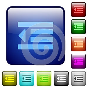 Decrease text indentation color square buttons photo
