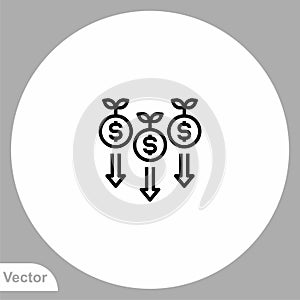 Decrease vector icon sign symbol