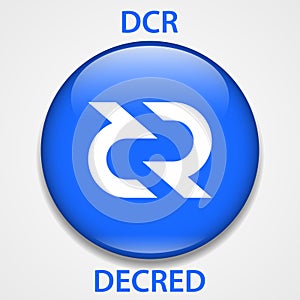 Decred Coin cryptocurrency blockchain icon. Virtual electronic, internet money or cryptocoin symbol, logo