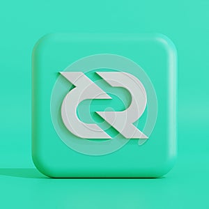 Decred cryptocurrency symbol logo 3d illustration