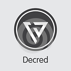 Decred Cryptographic Currency Coin. Vector Icon of DCR.