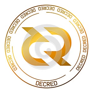Decred DCR autonomous digital currency symbol. photo