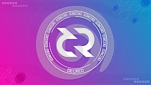 Decred DCR cryptocurrency vector illustration banner. photo