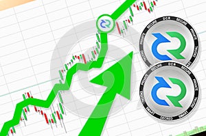 Decred going up; Decred DCR cryptocurrency price up; flying rate up success growth price chart photo
