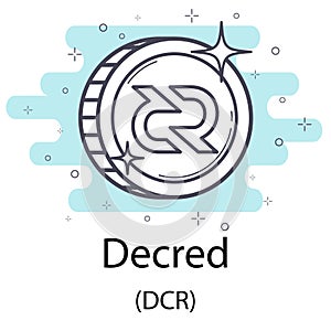 Decred outline coin