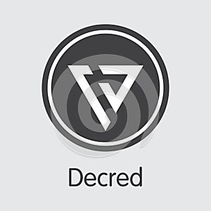 Decred Cryptographic Currency Coin. Vector Icon of DCR. photo