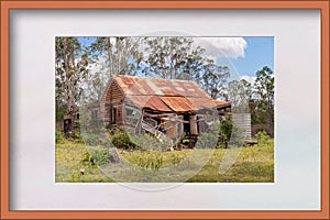 Decrepit Old Falling Down Shed In A Photo Frame