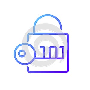 Decryption pixel perfect gradient linear vector icon
