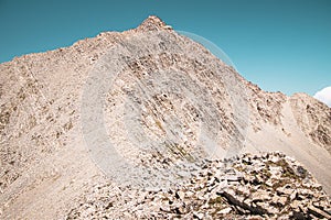 Deda ena mount panorama. Famous and dangerous hiking trail in Kazbegi national park