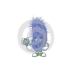 A dedicated Doctor salmonella typhi Cartoon character with stethoscope