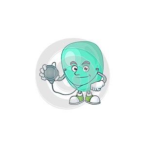 A dedicated Doctor staphylococcus aureus Cartoon character with stethoscope