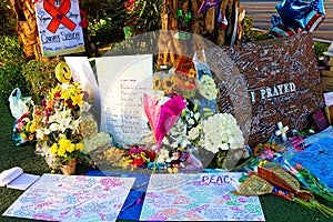 Dedicated flower bed of the Las Vegas Shooting victims