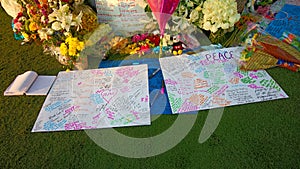 Dedicated flower bed of the Las Vegas Shooting victims