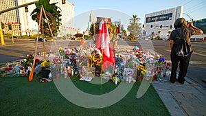 Dedicated flower bed of the Las Vegas Shooting victims