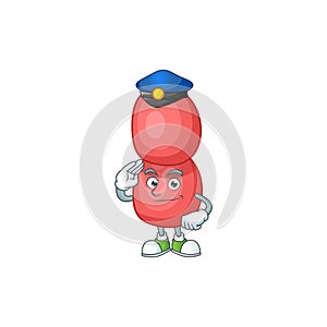 A dedicated Police officer of neisseria gonorrhoeae cartoon drawing concept