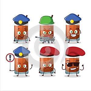 A dedicated Police officer of root beer with ice cream mascot design style