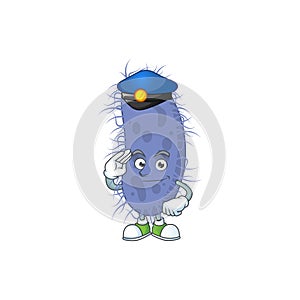 A dedicated Police officer of salmonella typhi mascot design style