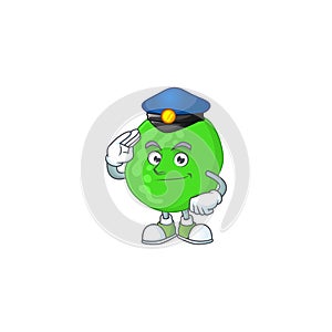A dedicated Police officer of sarcina ventriculli cartoon drawing concept photo