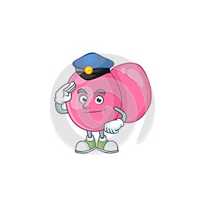 A dedicated Police officer of streptococcus pyogenes mascot design style