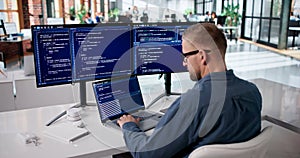 Dedicated Programmer Developing Innovative Software