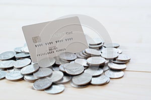 Dedit cards with  coins