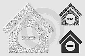 Deduct Building Vector Mesh 2D Model and Triangle Mosaic Icon